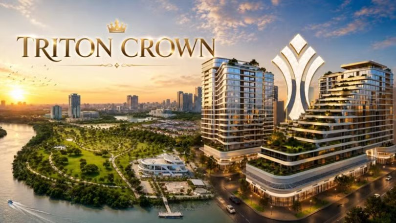 Không gian căn hộ mẫu Triton Crown